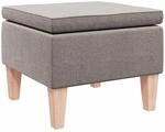 vidaXL Hocker mit Holzbeinen Taupe Stoff 329433
