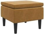 vidaXL Hocker mit Holzbeinen Braun Samt 329444