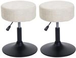 MCW 2er-Set Hocker C22 H&ouml;henverstellbar Drehbar &Oslash; 37cm Stoff Chenille...