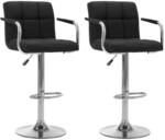 vidaXL Barhocker 2 Stk Schwarz Stoff 283425