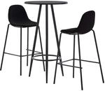 vidaXL 3 Tlg Bar-Set Stoff Schwarz 3051129
