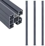 vidaXL Zaunpfosten 3 Stk Dunkelgrau 185 cm Aluminium 148987