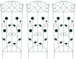 vidaXL Gartenzaun 3 Stk Gr&uuml;n 110,5 x 42,5 cm Stahl 42021365