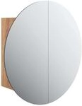 vidaXL Badezimmerschrank mit Rundem Spiegel & LED Eichen-Optik 345582