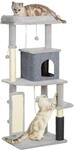 PawHut Kratzbaum Spanplatte Polyester Hellgrau 55L x 44B x 132H cm