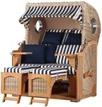 bene,iving Strandkorb Komplettset Ammersee Teak Bullauge PE Shell Modell 518
