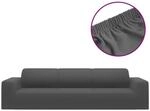 vidaXL Stretch Sofahusse 4-Sitzer Anthrazit Polyester-Jersey