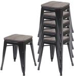 MCW 6x Hocker A73 Inkl. Holz-Sitzfl&auml;che Schwarz