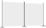 vidaXL 2 Tlg Paravent Wei&szlig; 348x180 cm Stoff 350274