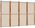 vidaXL 4 Tlg Paravent Taupe 280x180 cm 4003364