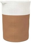 vidaXL Aufbewahrungskorb Braun und Wei&szlig; &Oslash;49x65 cm Baumwolle 358493