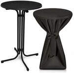 Beautissu Bellini Stehtisch &Oslash; 60cm Schwarz mit Premium Stehtischhusse &Oslash; 60cm