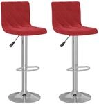 vidaXL Barhocker 2 Stk Weinrot Samt 333693