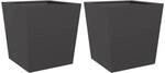 vidaXL Pflanzk&uuml;bel 2 Stk Schwarz 50x50x50 cm Stahl 851067