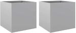 vidaXL Pflanzk&uuml;bel 2 Stk Silbern 42x40x39 cm Verzinkter Stahl 841558