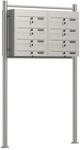 Wiltec 8er Briefkastenanlage Edelstahl 2x4 F&auml;cher Standbriefkasten Briefkasten