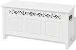 vidaXL Aufbewahrungsbank Barockstil MDF Wei&szlig;