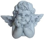 Relaxdays Grabengel Polyresin Grau Wetterfest Frostfest 31 cm x 40 cm x 22 cm
