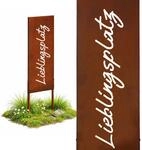 Relaxdays Gartenstecker Eisen Rostbraun Wetterfest 115 cm x 28 cm