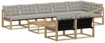 vidaXL Outdoor-Sofagarnitur 9 Stk Wei&szlig; und Hellgrau 79 x 79 x 37 cm 3388837
