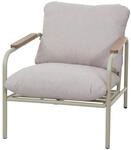 MCW Aluminium-Gartensessel O11 Olefin Stoff/Textil Hellgr&uuml;n Polster Beige