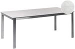 Beliani Gartentisch COSOLETO Weiss Silber 180x90x75