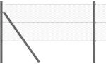 vidaXL Zaunpfosten Grau 10 x 0,6 m 36 mm Netz Stahl und PVC 3352771