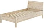 Erst-Holz Massivholzbett 100 x 200 cm Holzbett Einzelbett Zirbe unbehandelt...