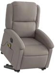 vidaXL Elektrischer Massagesessel mit Aufstehhilfe Taupe Stoff 3204208