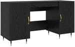vidaXL Schreibtisch mit Regal Schwarz Eichen-Optik 140 x 50 x 75 cm 879524