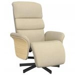 vidaXL Relaxsessel mit Fu&szlig;teil Creme Stoff 356607