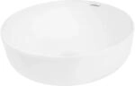 ECD Germany Waschbecken Waschtisch 400 x 400 x 135 mm aus Keramik Rund Wei&szlig;