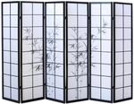 Homestyle4u 6-tlg. Paravent in Schwarz 264x179 cm 288