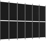 vidaXL 6 Tlg Paravent Schwarz 300x220 cm Stoff 350257