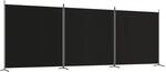 vidaXL 3 Tlg Paravent Schwarz 525x180 cm Stoff 350281