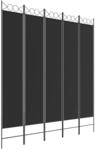 vidaXL 5 Tlg Paravent Schwarz 200x220 cm Stoff 350173