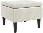vidaXL Hocker mit Holzbeinen Cremefarbener Samt 329445
