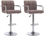 vidaXL Barhocker 2 Stk Taupe Stoff 283428