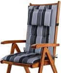 Beautissu Sun-HL Hochlehner 119x50x8cm Anthrazit-Gestreift