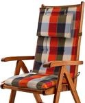 Beautissu Sun-HL Hochlehner 119x50x8cm Orange-Beige-Kariert