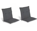 Beautissu 2er Set Niedriglehner Auflage Loft NL 100x50x6cm Graphitgrau