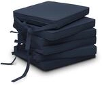 Beautissu 6er Set Loft SK Stuhlkissen Dunkelblau 45x40x5cm