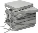 Beautissu 8er Set Loft SK Stuhlkissen 45x40 cm mit B&auml;ndern Rutschfest Hellgrau