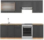 Vicco Fame-Line K&uuml;chenschr&auml;nke Anthrazit Landhaus Goldkraft Eiche 240 cm ohne