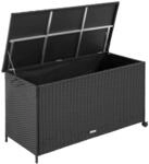 Tectake Auflagenbox Kuusamo 253 L Mit Aluminiumgestell und Rattangeflecht