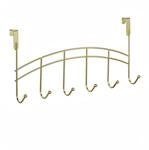 Relaxdays T&uuml;rgarderobe Eisen Gold Zum Einh&auml;ngen 6 Haken 20 cm x 40 cm x 9 cm 300 g