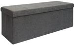 DuneDesign Sitzbank mit 120L Truhe & 2 Trennw&auml;nde 110 x 38 x 38 cm Dunkelgrau