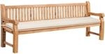 DELUKE Gartenbank Teakbank DABEL Holz Creme 240x61x93cm Holzbank 240cm Mit...