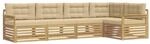 vidaXL Outdoor-Sofagarnitur mit Kissen 6-Tlg Wei&szlig; und Beige Polyester 3390473