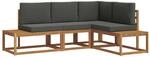 vidaXL Outdoor-Sofagarnitur mit Kissen 4-Tlg Natur und Anthrazit 3366950